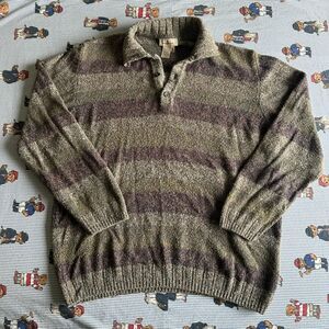 Vintage Men's Ermenegildo Zegna Striped Pullover Knit Wool Sweater 54IT US/XL